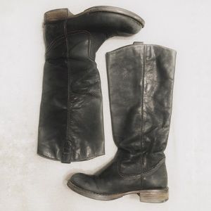 Steven Madden Leather Slouch Boots - Black sz 37